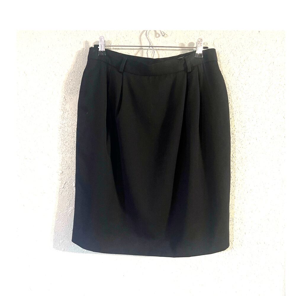 JH Collectibles Women's Black 100% Wool Skirt Sz 14 Old Money Workwear Sexy
